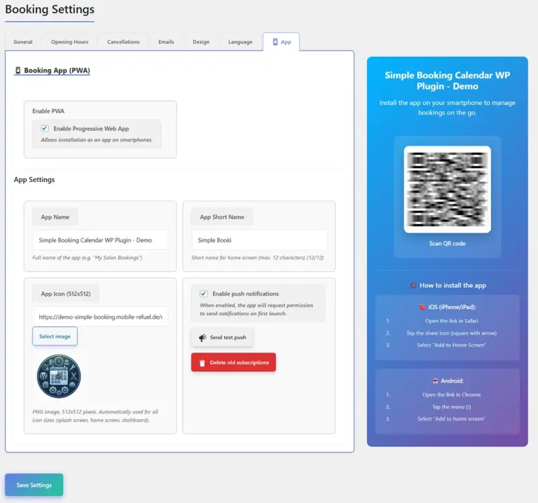 PocketBooking Pro Verwaltung: Einstellungen
