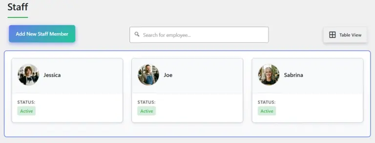 PocketBooking Pro Verwaltung: Mitarbeiter