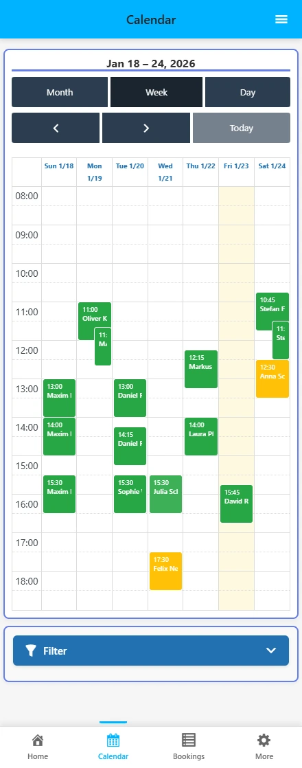 PocketBooking Pro Smartphone App: Kalender