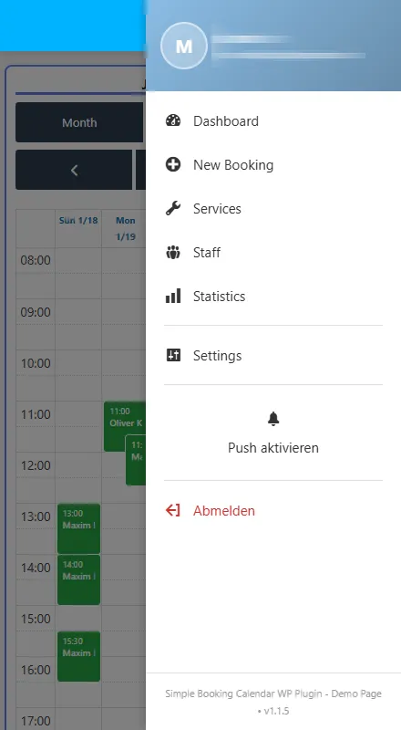 PocketBooking Pro Smartphone App: Menü