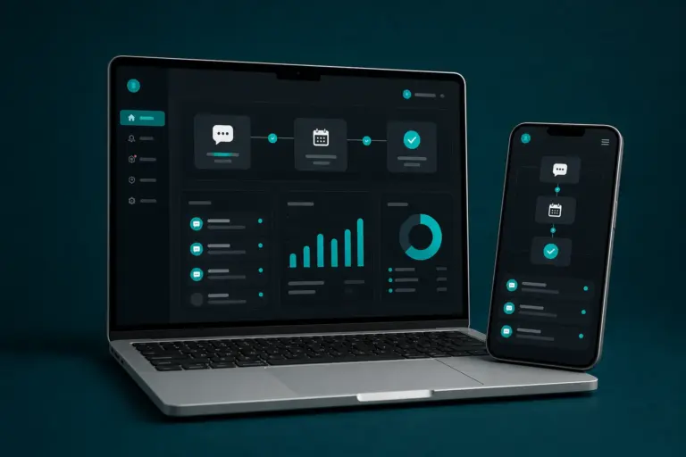 Übersicht einer Automation auf Laptop und Smartphone